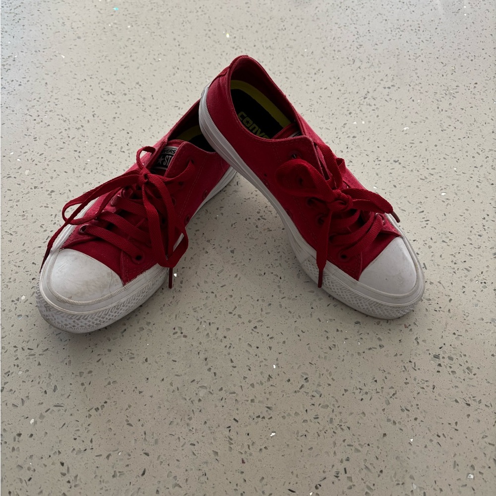 Converse II Red Canvas Sneakers Classic Style